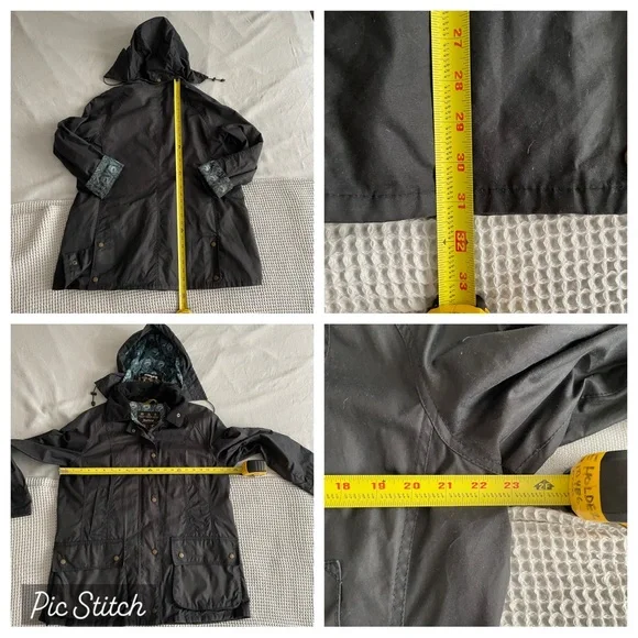 BARBOUR LIBERTY BEADNELL WAX COTTON HOODED JACKET, EUC. US 14 UK 18 - Picture 15 of 16